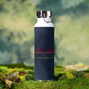 Elegantes Mongram-Logo für das Burgundy Gold 3 Let Trinkflasche