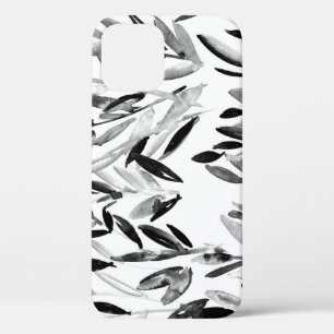 Elegantes Monochrom: Muster für natürliche Blätter Case-Mate iPhone Hülle
