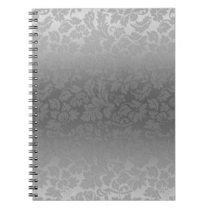 Elegantes, monochromatisches Floral Damaskus-Muste Notizblock