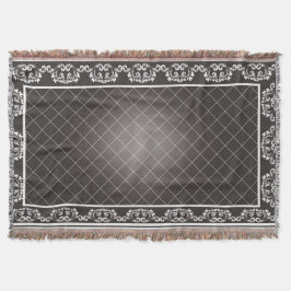 Elegantes Monochrome Damask-Knöchelblanket Decke