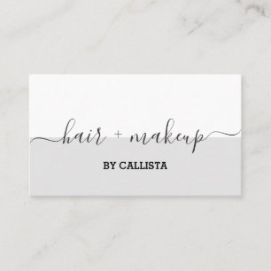 Elegantes Monochrome Script-Haarmaske Visitenkarte