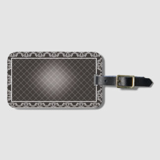 Elegantes, monochromes Damask Badetuch Gepäckanhänger