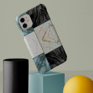 Elegantes monochromes Marmormuster moderne Ästheti Case-Mate iPhone Hülle