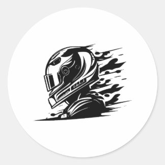 Elegantes monochromes Racing-Design Runder Aufkleber