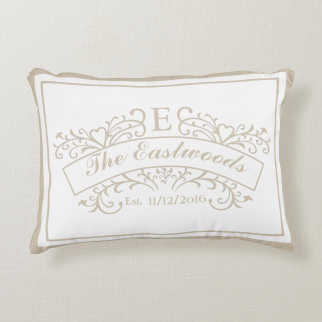 Elegantes Monogram Accent Pillow Dekokissen (Vorderseite)