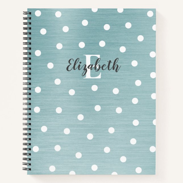 Elegantes Monogram Aquamarin Glam Notebook Notizbuch (Vorderseite)