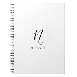 Elegantes Monogram Black and White Notebook Notizblock