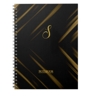 Elegantes Monogram Black & Gold Muster Notizblock
