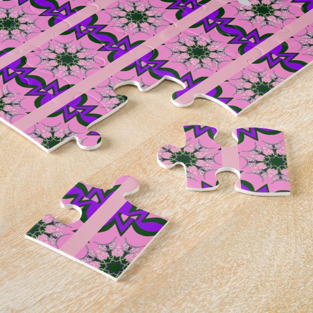 Elegantes Monogram Bloom: Schönes persönliches Mot Puzzle (Seite)