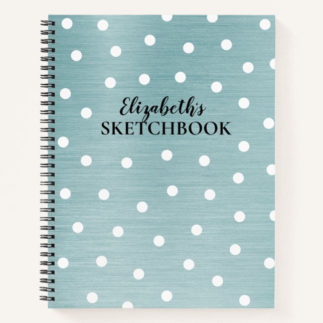 Elegantes Monogram Blue Artist Sketchbook Notebook Notizbuch (Vorderseite)