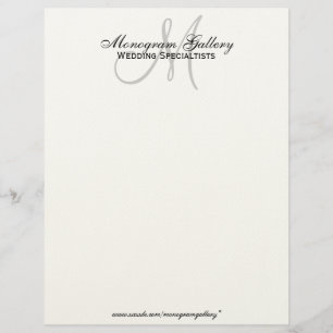 Elegantes Monogram Business Letterhead Cream Paper Briefkopf