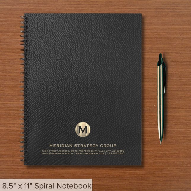 Elegantes Monogram Business Notebook Notizbuch (Von Creator hochgeladen)