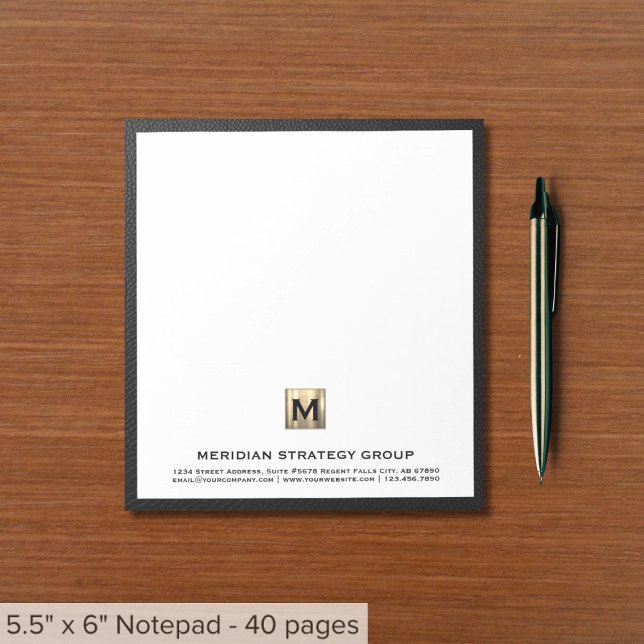 Elegantes Monogram Consulting Notepad Notizblock (Von Creator hochgeladen)