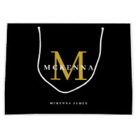 Elegantes Monogram Logo Modernes Black Gold Busine