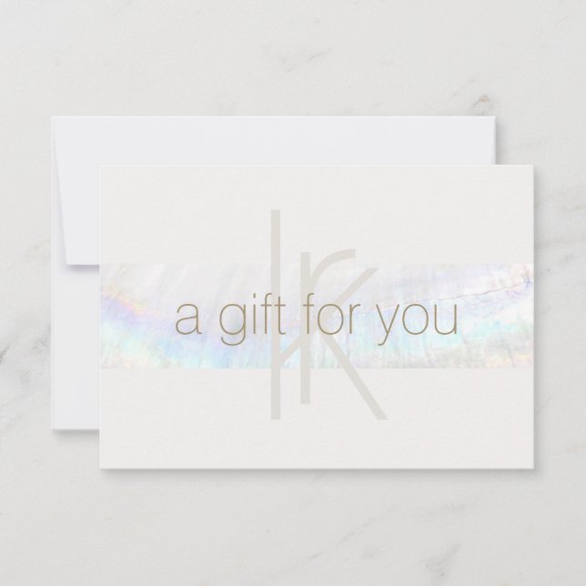 Elegantes Monogram Modernes Seashell Geschenkzerti Dankeskarte (Vorderseite)