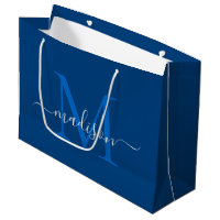 Elegantes Monogram Navy Blue Girly Elegantes Skrip