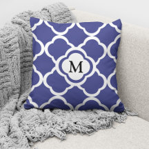 Elegantes Monogram Navy Blue Muster