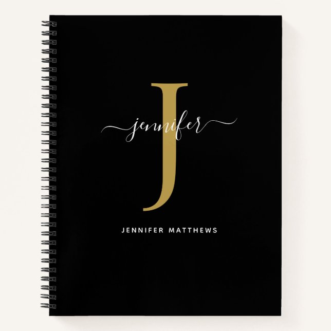 Elegantes Monogram-Notebook Notizbuch (Vorderseite)