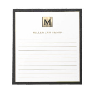 Elegantes Monogram Notepad Notizblock