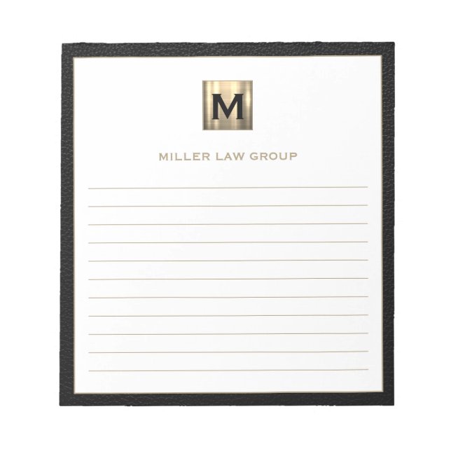 Elegantes Monogram Notepad Notizblock (Vorderseite)