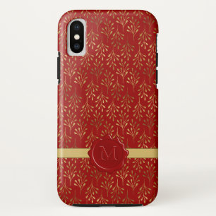 Elegantes Monogram Red Wax Siegel Gold Leaf Muster Case-Mate iPhone Hülle