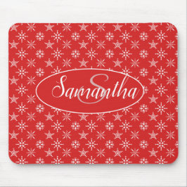 Elegantes Monogram Red White Muster Mousepad