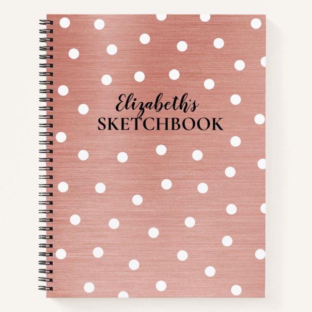 Elegantes Monogram Rose Gold Sketchbook Notebook Notizbuch (Vorderseite)