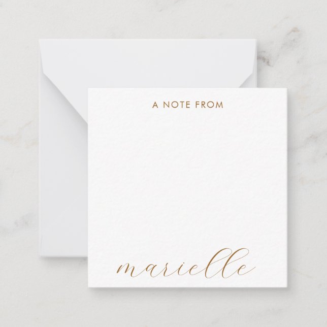 Elegantes Monogram Script Personalisiert Mitteilungskarte (Vorderseite)