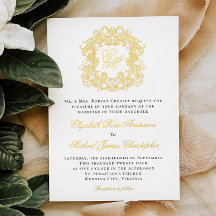 Elegantes Monogram Wappen Wedding Gold