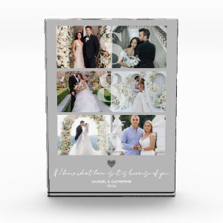 Elegantes Monogramm 6 Fotos Collage Valentinsgesch