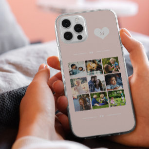 Elegantes Monogramm 9-Foto-Collage Case-Mate iPhone 14 Hülle