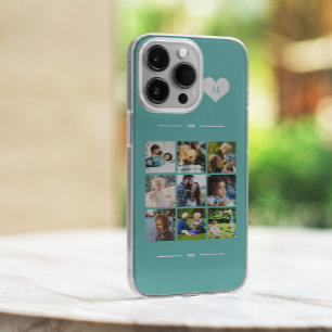 Elegantes Monogramm 9-Foto-Collage Case-Mate iPhone 14 Hülle