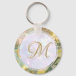 Elegantes Monogramm Anfangsbuchstabe Abstrakt Gold Schlüsselanhänger
