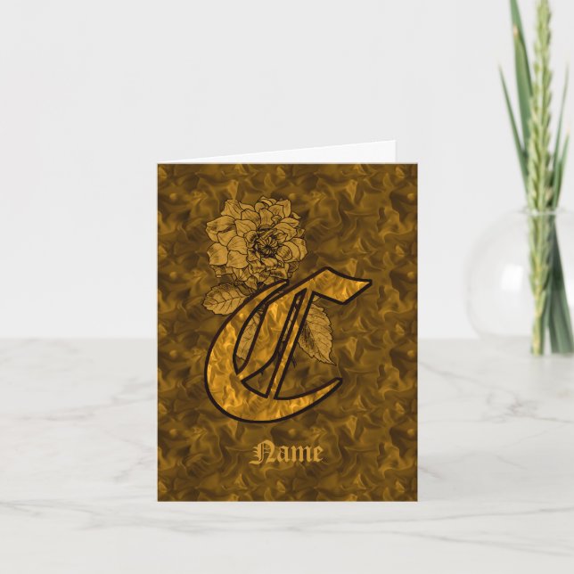 Elegantes Monogramm Anfangsbuchstabe C Gold Pfings (Vorderseite)