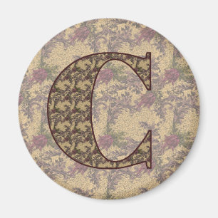 Elegantes Monogramm Anfangsbuchstabe C Vintage Blu Magnet