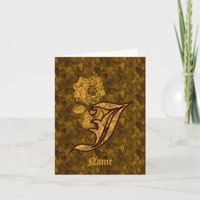 Elegantes Monogramm Anfangsbuchstabe J Gold Pfings (Vorderseite)