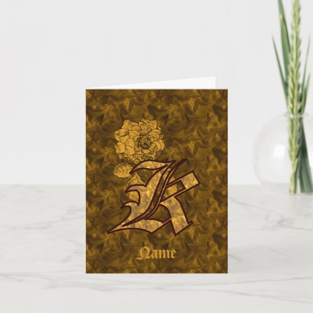 Elegantes Monogramm Anfangsbuchstabe K Gold-Pfings (Vorderseite)