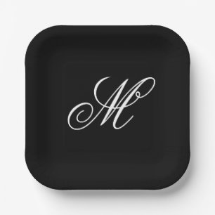 Elegantes Monogramm Anfangsbuchstabe  Pappteller