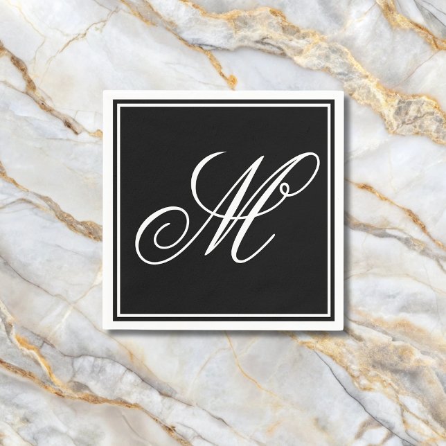 Elegantes Monogramm Anfangsbuchstabe  Serviette (Von Creator hochgeladen)