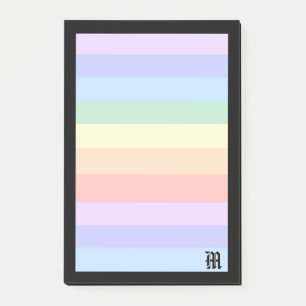 Elegantes Monogramm auf pastellfarbenem Regenbogen Post-it Klebezettel