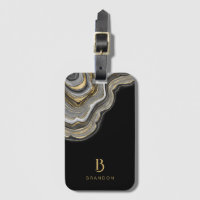 Elegantes Monogramm aus schwarzem Marmor