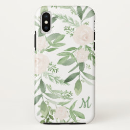 Elegantes Monogramm aus Weiß und Grün Case-Mate iPhone Hülle