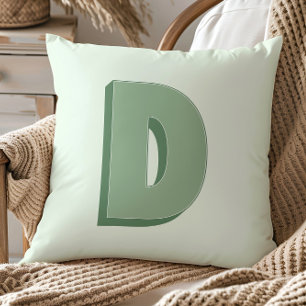 Elegantes Monogramm D personalisierter Anfangsbuch Kissen