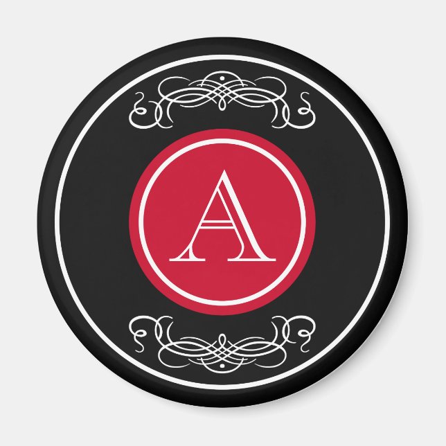 Elegantes Monogramm-Design Magnet (Vorne)