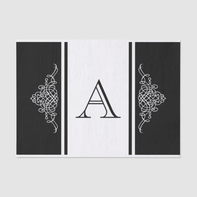 Elegantes Monogramm-Design Seidenpapier (Vorderseite)