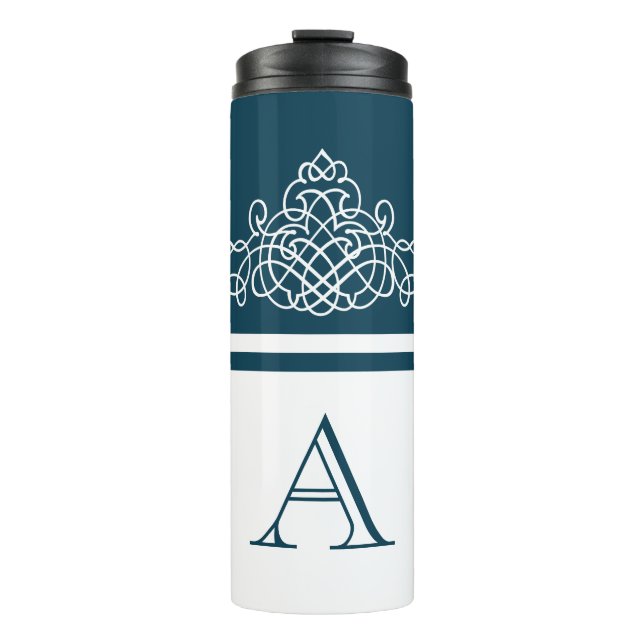 Elegantes Monogramm-Design Thermosbecher (Vorderseite)
