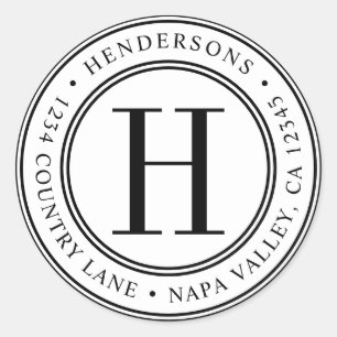 Elegantes Monogramm   Erstellen Sie Ihre eigene Rü Runder Aufkleber
