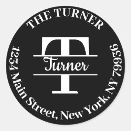 Elegantes Monogramm Erstellen Sie Ihre eigene Rück Runder Aufkleber