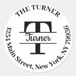 Elegantes Monogramm Erstellen Sie Ihre eigene Rück Runder Aufkleber