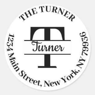 Elegantes Monogramm Erstellen Sie Ihre eigene Rück Runder Aufkleber